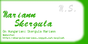 mariann skergula business card